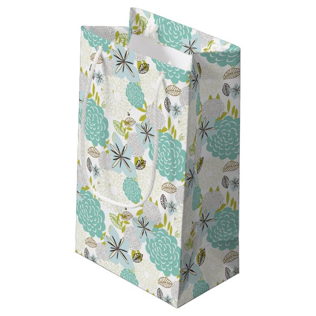 Floral background 5 small gift bag (Back Angled)