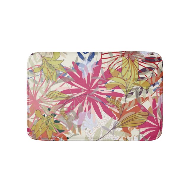 Floral background 6 bathroom mat (Front)