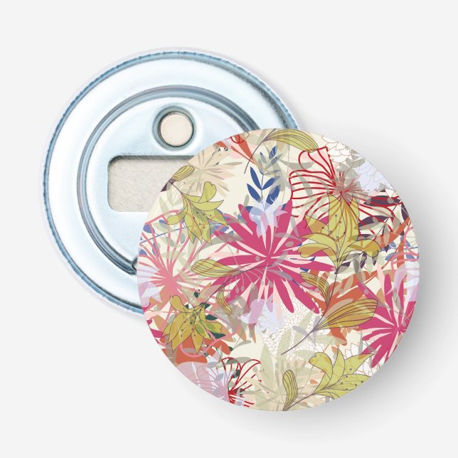 Floral background 6 bottle opener (Front)