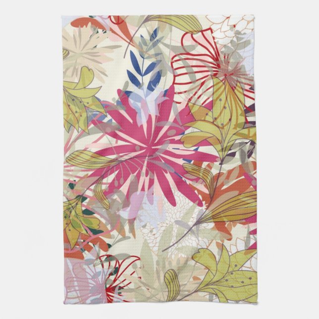 Floral background 6 kitchen towel (Vertical)