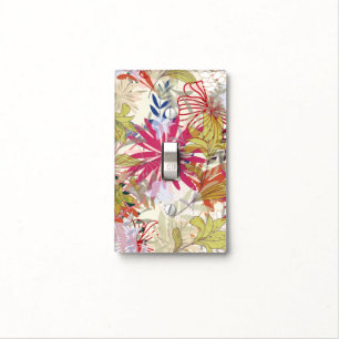 Floral background 6 light switch cover