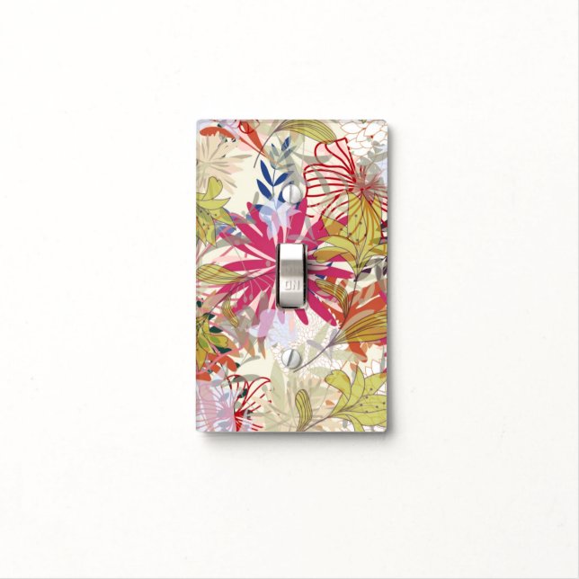 Floral background 6 light switch cover (In Situ)