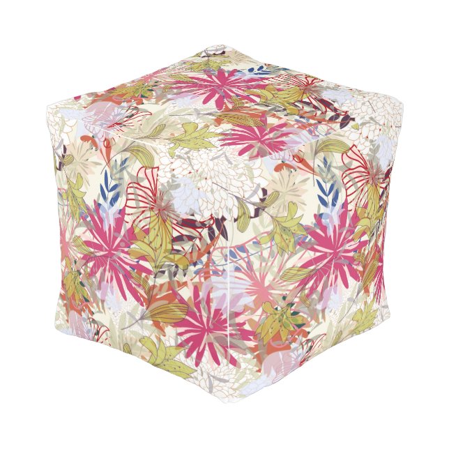 Floral background 6 pouf (Angled Front)