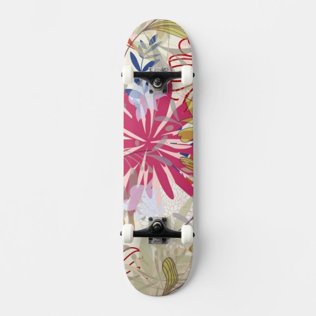 Floral background 6 skateboard (Front)