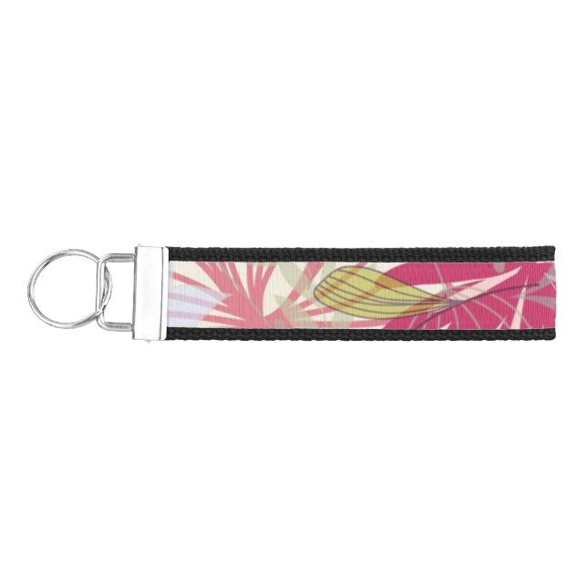 Floral background 6 wrist keychain (Keys on Left)