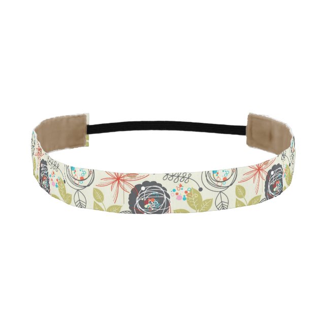 Floral background athletic headband (Front)