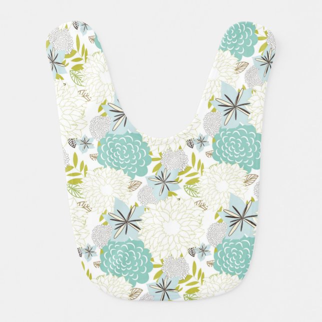 Floral background baby bib (Front)