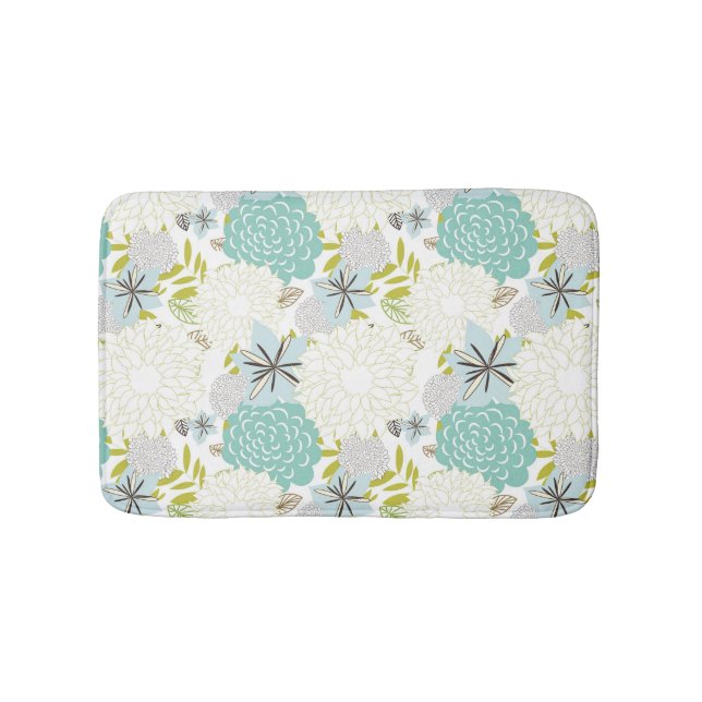 Floral background bathroom mat (Front)