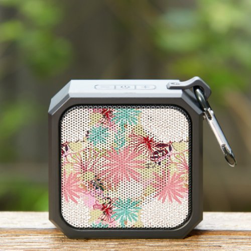 Floral background bluetooth speaker