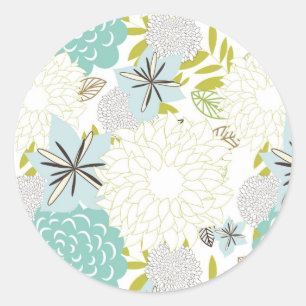 Floral background classic round sticker