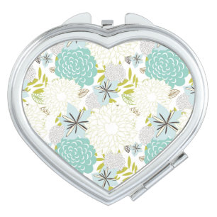 Floral background compact mirror
