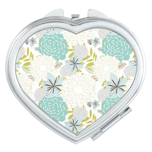 Floral background compact mirror (Front)
