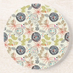 Floral background drink coaster