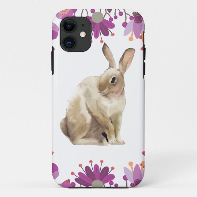 Floral Background Easter Bunny design Case-Mate iPhone Case (Back)