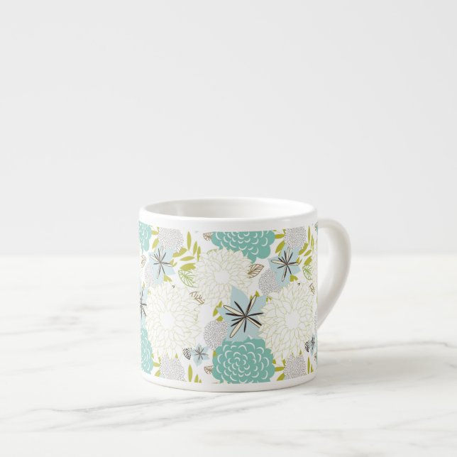 Floral background espresso cup (Front Right)