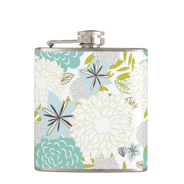 Floral background flask (Front)