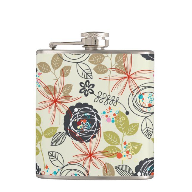 Floral background flask (Front)