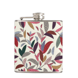 Floral background flask