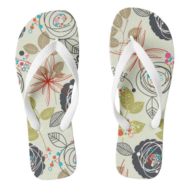Floral background flip flops (Footbed)