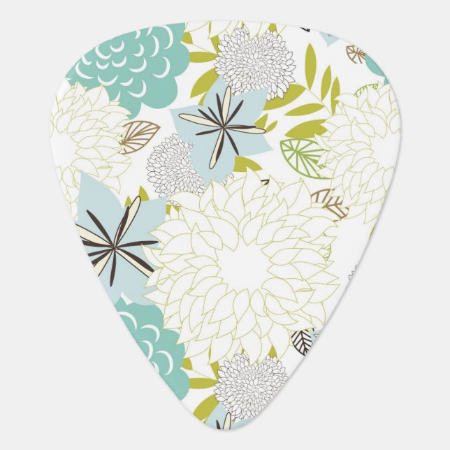 Floral background guitar pick (Front)