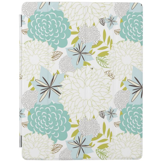 Floral background iPad smart cover (Front)