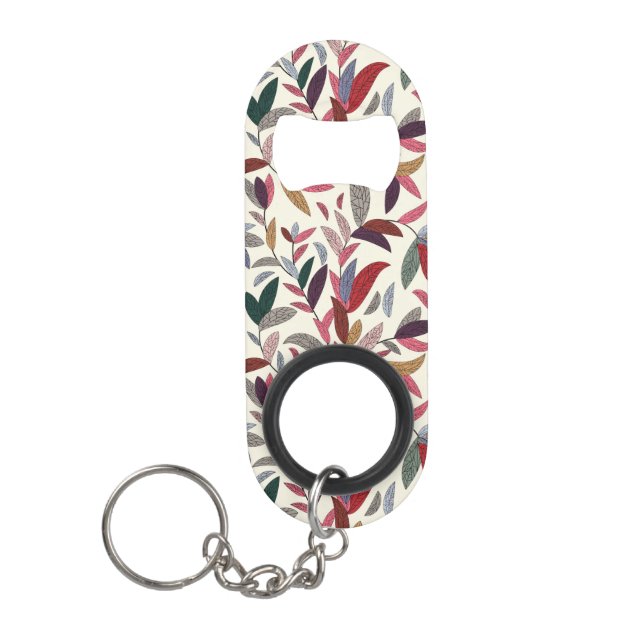 Floral background keychain bottle opener (Front)