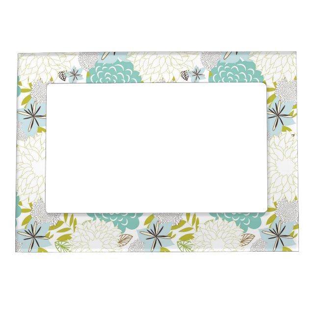 Floral background magnetic photo frame (Front)