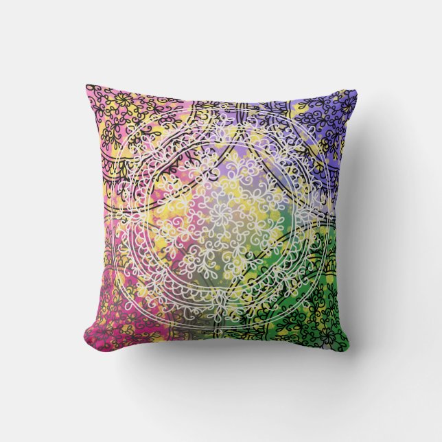 Floral background  manda throw pillow (Front)