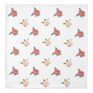 Floral background of roses duvet cover