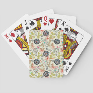 Floral background poker cards