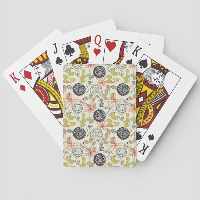 Floral background poker cards (Back)