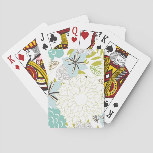 Floral background poker cards (Back)