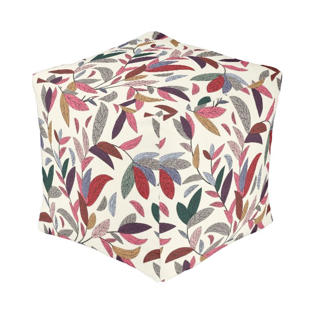 Floral background pouf (Angled Front)