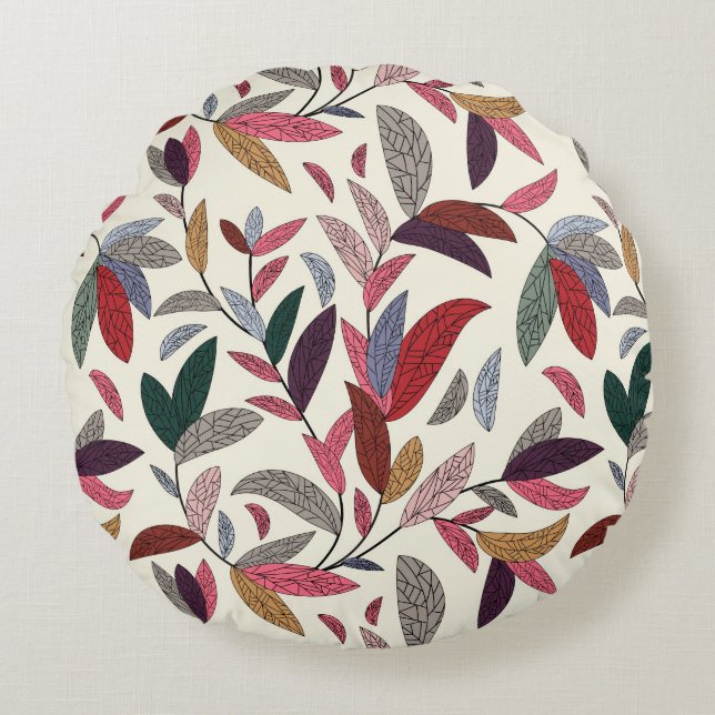 Floral background round pillow (Front)