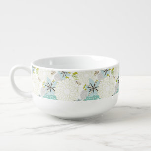 Floral background soup mug