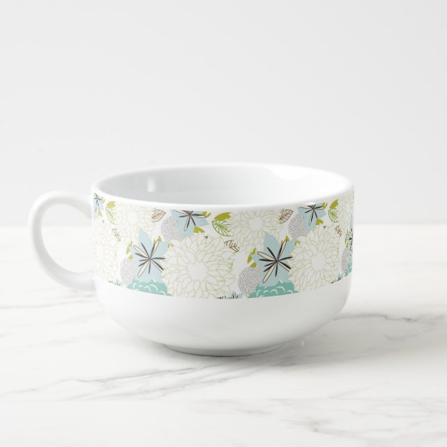 Floral background soup mug (Right)