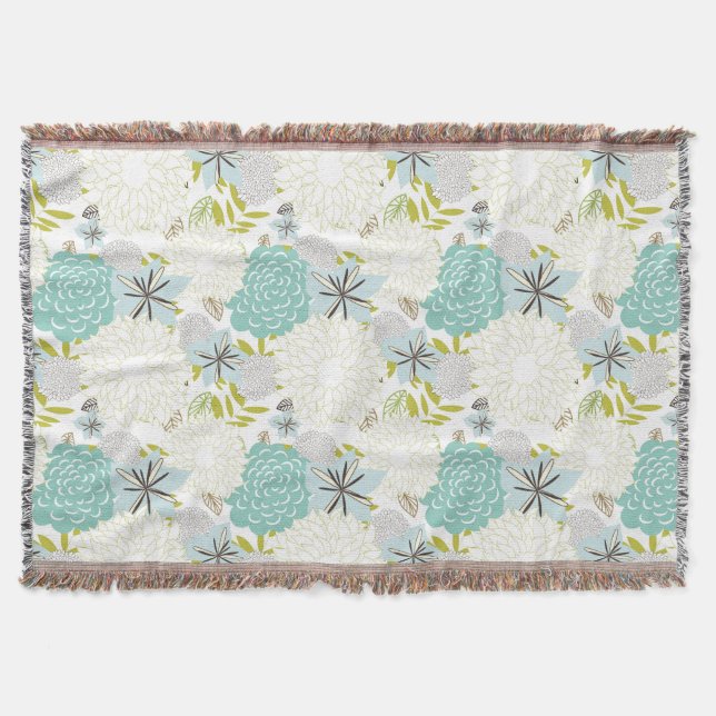 Floral background throw blanket (Front)