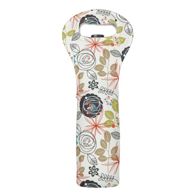 Floral background wine bag (Front)