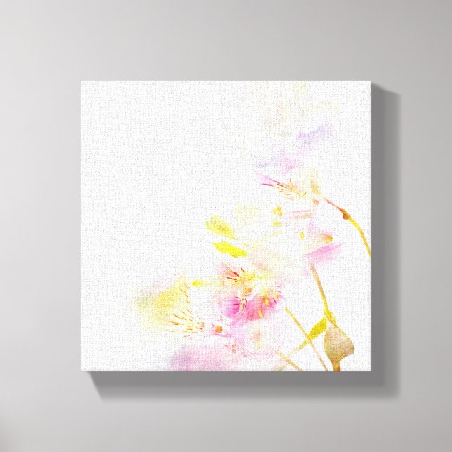 floral background with watercolor flowers canvas print (Front)