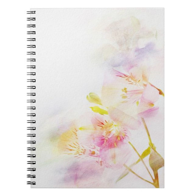 floral background with watercolor flowers notebook (Front)