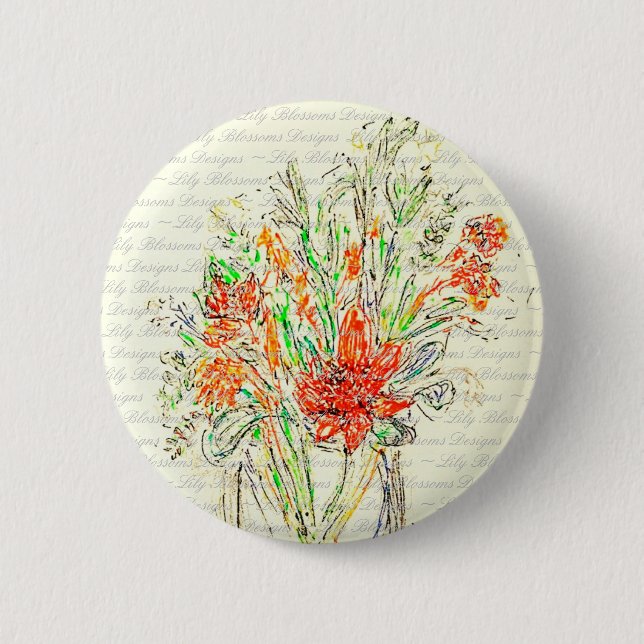 Floral Badge Button (Front)