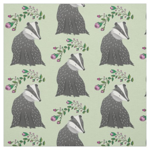Floral Badgers Fabric