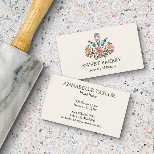 Floral Bakery Business Card