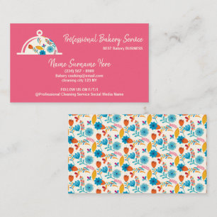 Floral Bakery Cook Chef Business Card