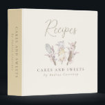 Floral Bakery Pastry Chef Baking Utensils 3 Ring Binder<br><div class="desc">An elegant taupe recipe binder for bakers,  pastry chef and bakery business featuring whimsical watercolor baking utensils embellished with soft pink and violet florals and botanical.</div>