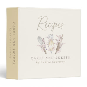 Floral Bakery Pastry Chef Baking Utensils 3 Ring Binder