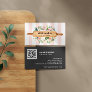 Floral Bakery Rolling Pin Patisserie QR CODE Business Card