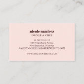 Floral Bakery Rolling Pin Patisserie striped Business Card (Back)