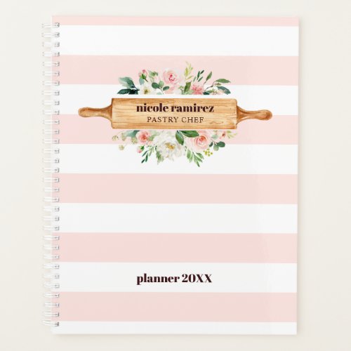 Floral Bakery Rolling Pin Patisserie  striped Planner
