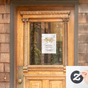 Floral Bakery Rolling Pin Patisserie white marble Window Cling